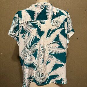 J.CREW LOOSE TUNIC SLEEVELESS SILK SHIRT TOP FLORAL GREEN PATTERN - MEDIUM 6